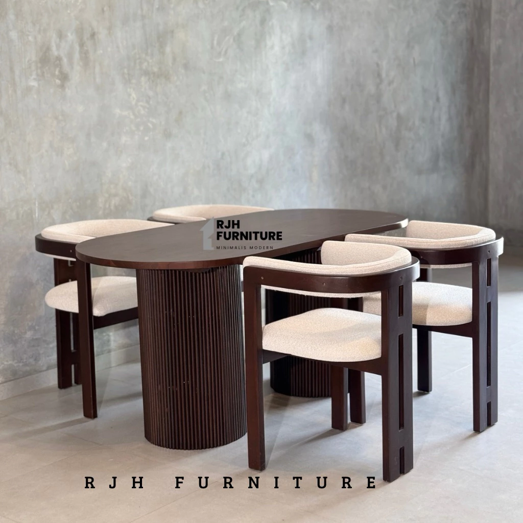 PREORDER CUSTOM SET MEJA MAKAN CFW , DINING SET KAYU JATI KOMBINASI KAYU JATI