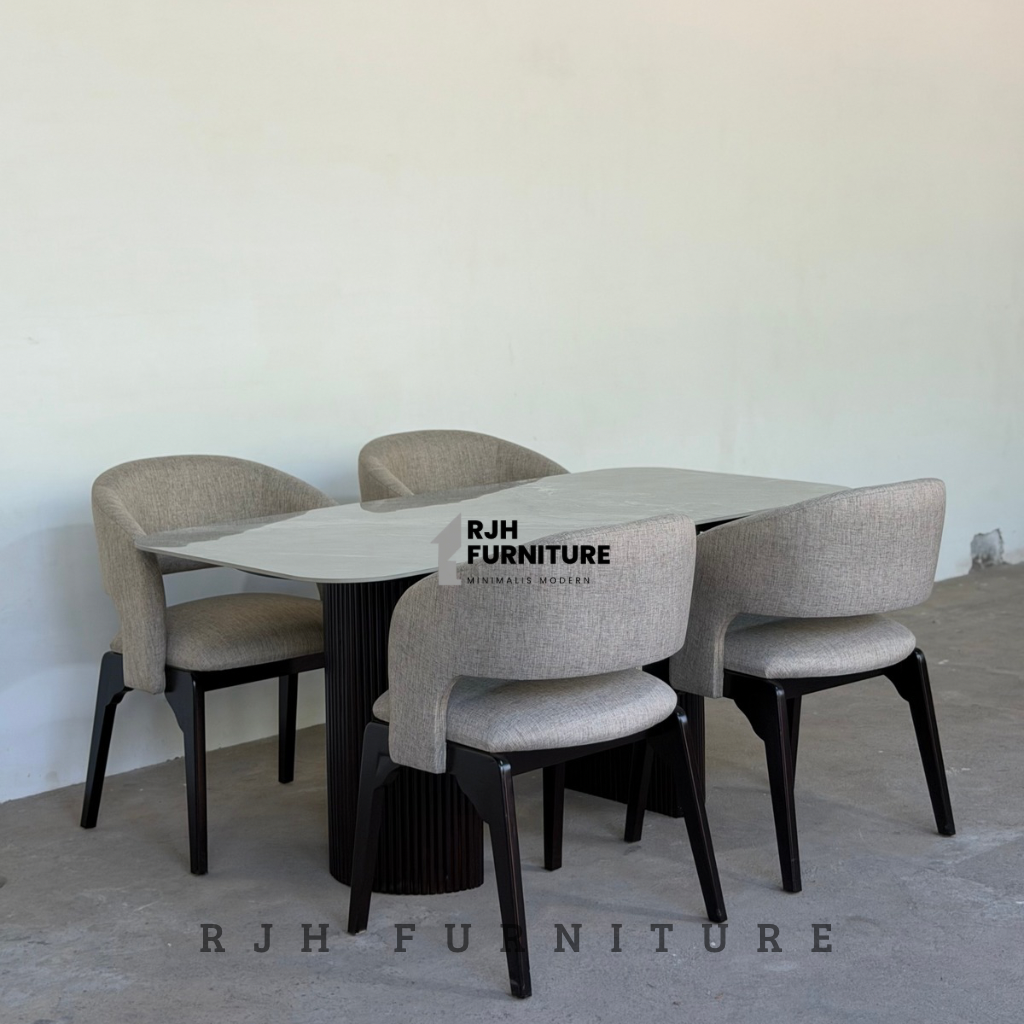 Modern Luxury Sintered Stone Dining Table Set Meja makan